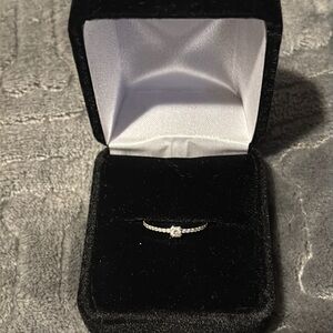 10k white gold diamond pinky or half/mid finger ring